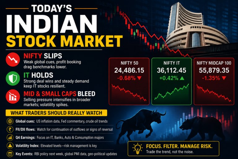 Today’s Indian Stock Market: Nifty Slips, IT Holds, Mid & Small Caps Bleed—What Traders Should Really Watch
