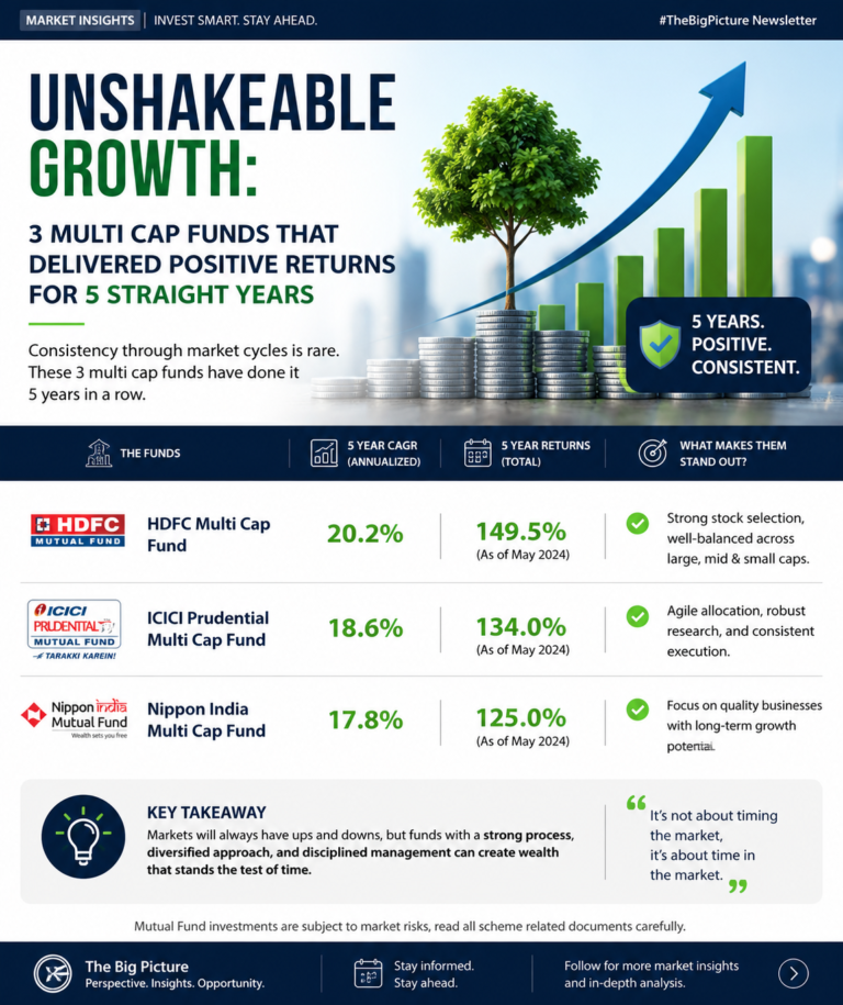 Unshakeable Growth: 3 Multi-Cap Funds That Delivered Positive Returns for 5 Straight Years
